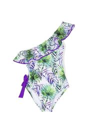 Nessi Byrd Kids Bueno nature-print swimsuit - Bianco