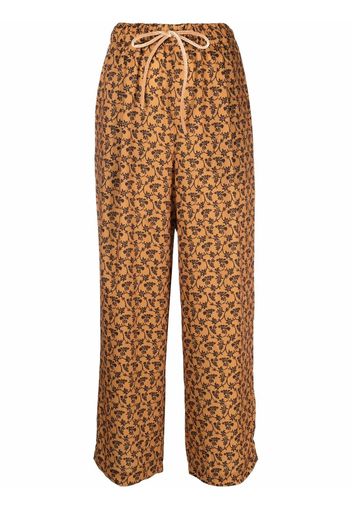 Neul patterned drawstring trousers - Arancione