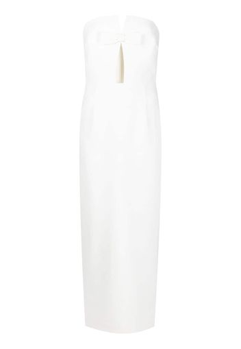 NEW ARRIVALS bow-detail strapless gown - Bianco