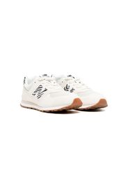 New Balance Kids logo-patch leather sneakers - Bianco