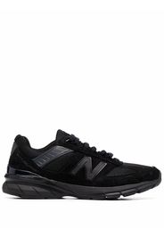 New Balance logo-patch panelled suede sneakers - Nero