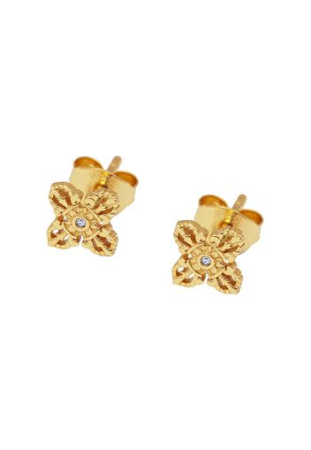 gold-plated diamond-detail studs