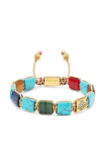 Nialaya Jewelry gemstone-embellished adjustable bracelet - Blu