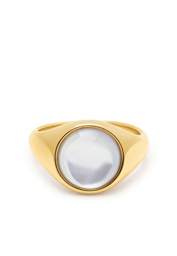 Nialaya Jewelry pearl large singet-ring - Oro