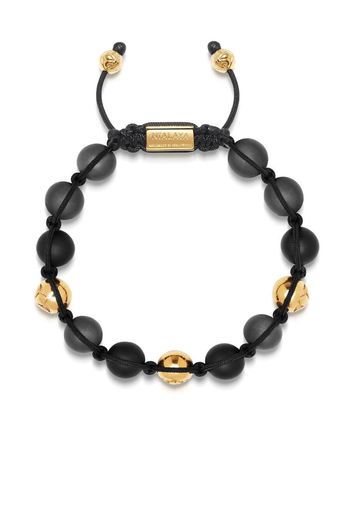 Nialaya Jewelry matte-finish beaded bracelet - BLACK/GREY/GOLD