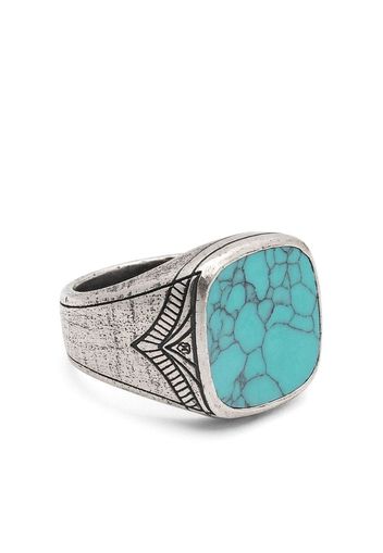 Nialaya Jewelry Genuine Turquoise Signet ring - Argento