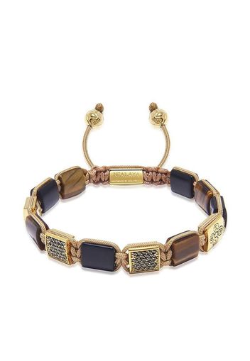Nialaya Jewelry Bracciale con ciondolo inciso - Marrone