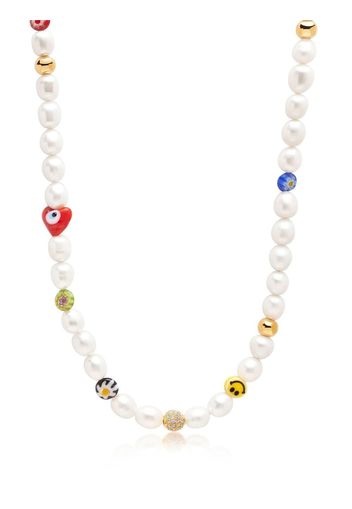 Nialaya Jewelry Collana di perle Smiley Face - WHITE