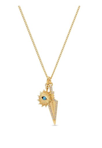 Nialaya Jewelry dagger and evil eye pendant necklace - Oro