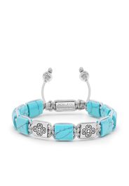 Nialaya Jewelry engraved-charm beaded bracelet - Argento