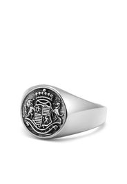 Nialaya Jewelry Anello a sigillo Crest - Argento