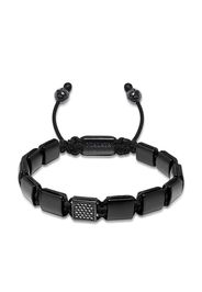 Nialaya Jewelry engraved-charm beaded bracelet - Nero