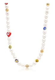 Nialaya Jewelry Collana di perle Smiley Face - WHITE