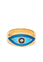 Nialaya Jewelry large Evil Eye ring - Oro