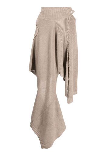 Niccolò Pasqualetti asymmetric knitted skirt - Marrone