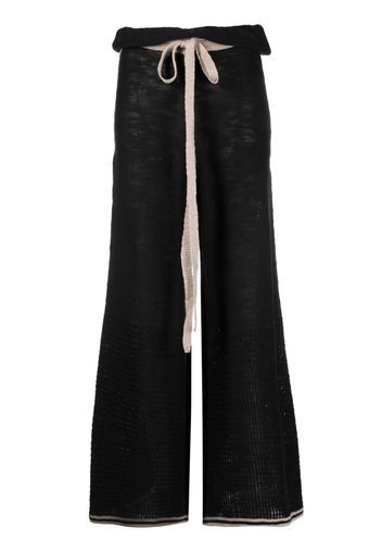 Niccolò Pasqualetti flared cotton-linen trousers - Nero