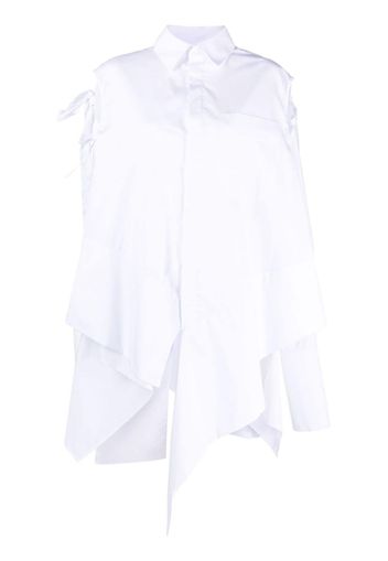 Niccolò Pasqualetti draped asymmetric cotton shirt - Bianco