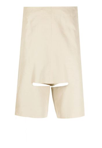 Niccolò Pasqualetti cut-out detail cotton shorts - Marrone