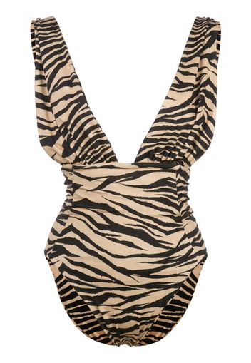 zebra print one-piece