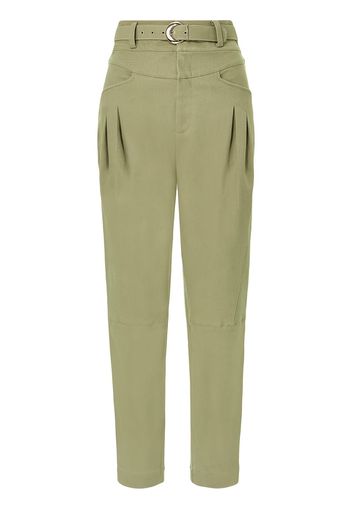 Nicholas Damia belted tapered trousers - Verde