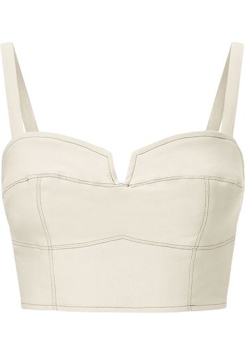 Nicholas Ana cropped twill bustier - Bianco