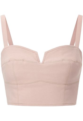 Nicholas Ana cropped twill bustier - Rosa