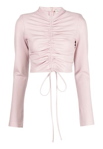 Nicholas Fleur ruched long-sleeve top - Viola