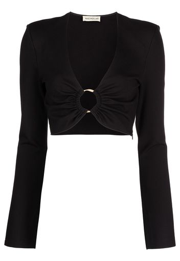 Nicholas Rosa cropped long-sleeve top - Nero