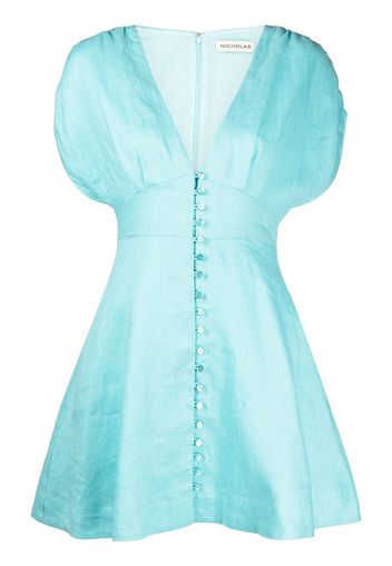 Nicholas Claudia linen mini dress - Blu