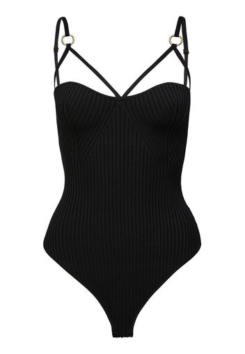 Nicholas Jilla ribbed-knit bodysuit - BLACK