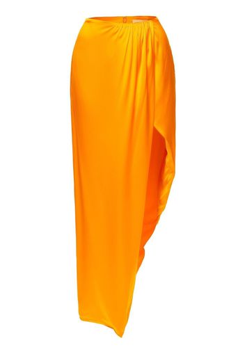 Nicholas Manon asymmetric draped silk skirt - Arancione