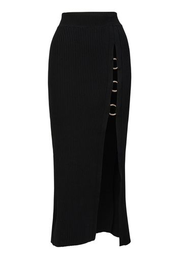 Nicholas Janella ribbed-knit asymmetric skirt - Nero