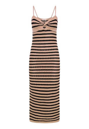 Nicholas striped sleeveless cotton dress - Toni neutri