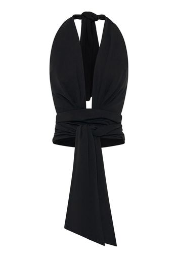 Nicholas Shina V-neck wrap-around top - BLACK