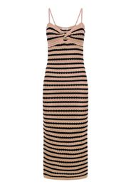 Nicholas striped sleeveless cotton dress - Toni neutri