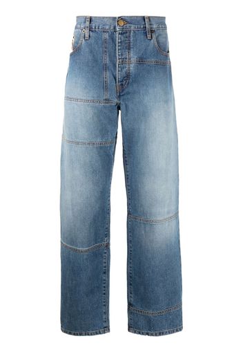 Nick Fouquet Jeans dritti con design patchwork Venusto - Blu