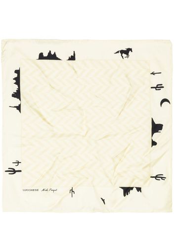 Nick Fouquet chevron-print square scarf - Toni neutri