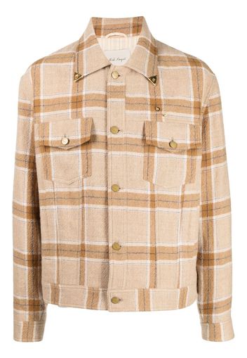 Nick Fouquet plaid-check print shirt jacket - Marrone