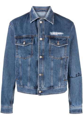 Nick Fouquet embroidered-detail denim jacket - Blu