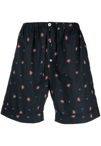 Nick Fouquet graphic-print drawstring shorts - Blu