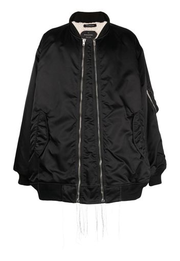 Nicolas Andreas Taralis exposed-seam zip-up bomber jacket - Nero