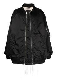 Nicolas Andreas Taralis exposed-seam zip-up bomber jacket - Nero