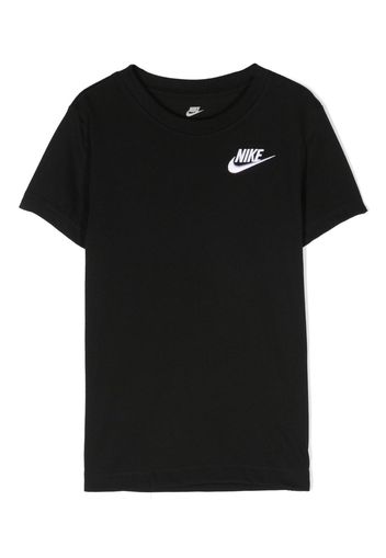 Nike Kids logo-embroidery crew-neck T-shirt - Nero