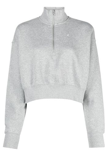 Nike Felpa crop Phoenix con zip - Grigio