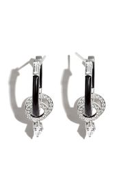 Nikos Koulis 18kt white gold diamond and enamel earrings - Argento