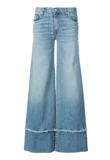 frayed hem flared jeans