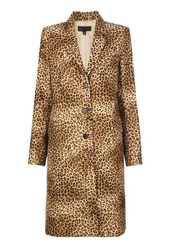 leopard print single breasted coat