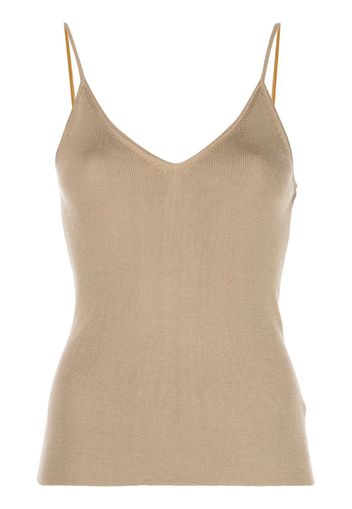 V-neck fine knit camisole