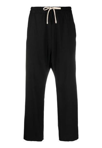 cropped drawstring waist trousers