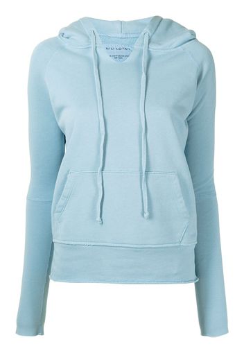 Nili Lotan distressed long-sleeve hoodie - Blu